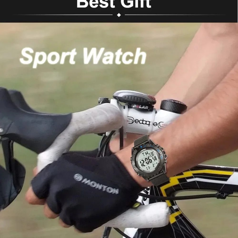Men's Sports Digital Watch, Water Resist, Calendar, Alarm, Stopwatch Back Light